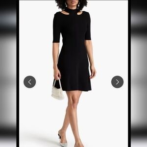Maje Black Mini Dress with Cutout Detail
